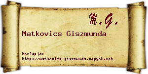 Matkovics Giszmunda névjegykártya